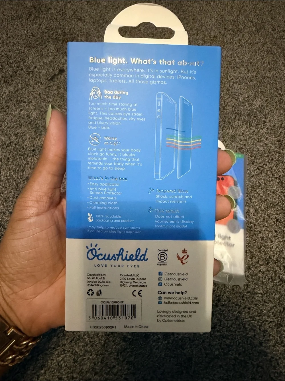Anti Blue Light Screen Protector for iPhone 16 Pro/17